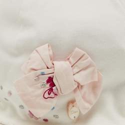 Baby Dior White/Pink Bow Cotton Cap 3-6M