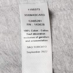 Pre Owned Baby Dior Grey Logo Embroidery Cotton Knit Zip-Up Hooded Jacket 24 M