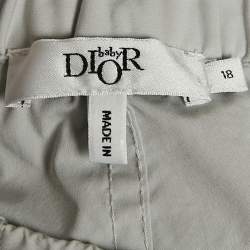 Pre Owned Baby Dior Light Grey Cotton Blend Pank Pants 18 M