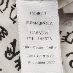 Baby Dior White Logo Print Cotton Polo T-Shirt 12 M