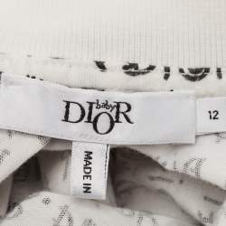 Baby Dior White Logo Print Cotton Polo T-Shirt 12 M