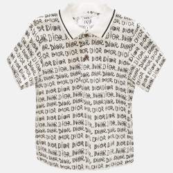 Baby Dior White Logo Print Cotton Polo T-Shirt 12 M