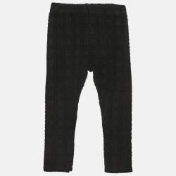 Pre Owned Baby Dior Black Cannage Embroidery Cotton Knit Pants 24 M