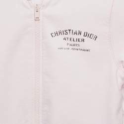 Pre Owned Baby Dior Pink Logo Print Cotton Zip-Up Hooded Jacket 36 M