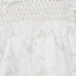Baby Dior Whit/Pink Floral Print Cotton Layered Onesie 6M