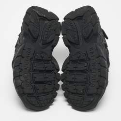 Balenciaga Black Faux Leather Track Sandals Size 26