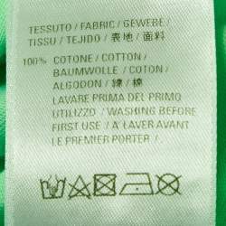 Pre Owned Balenciaga Kids Florescent Green Printed Cotton Crew Neck T-Shirt 10 Yrs