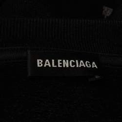 Pre Owned Balenciaga Kids Black Logo Print Cotton Sweatshirt Size 6 Yrs