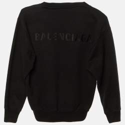 Pre Owned Balenciaga Kids Black Logo Print Cotton Sweatshirt Size 6 Yrs