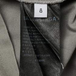 Pre Owned Balenciaga Kids Grey Logo Print Cotton T-Shirt 8Yrs