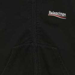 Pre Owned Balenciaga Kids Black Logo Embroidered Cotton Sweatshirt & Sweatpants Set 10 Y