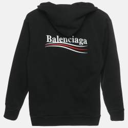 Pre Owned Balenciaga Kids Black Logo Embroidered Cotton Sweatshirt & Sweatpants Set 10 Y