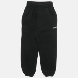 Pre Owned Balenciaga Kids Black Logo Embroidered Cotton Sweatshirt & Sweatpants Set 10 Y