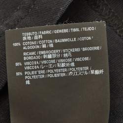 مملوكة مسبقًا تي شيرت بالينسياغا أسود مطرز بشعار قطن مقاس 2 سنوات