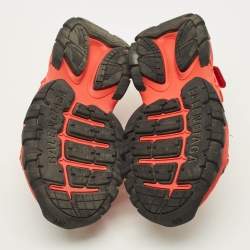 Pre Owned Balenciaga Track Size 33 Black/Red Faux Leather Sandals 