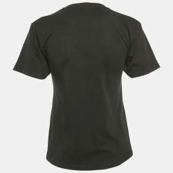 Pre Owned Balenciaga Kids Black Logo Print Cotton Crew Neck T-Shirt 10 Yrs