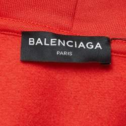 Balenciaga Red Logo Print Cotton Blend Hoodie (8 Yrs)