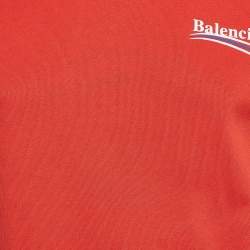 Balenciaga Red Logo Print Cotton Blend Hoodie (8 Yrs)