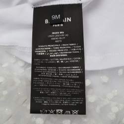 Pre Owned Balmain Kids White Polka Dots Gillter Cotton and Tulle Set 9M