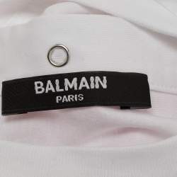 Pre Owned Balmain Baby Pink Cotton Growsuit Set 9M