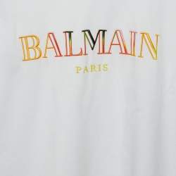 Pre Owned قميص بربطة بالماين للأطفال أبيض بشعار مطرز قطن مقاس 14 سنة