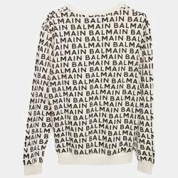 Balmain Kids White All-over Logo Cotton Sweatshirt 14 Yrs 