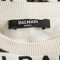 Balmain Kids White All-over Logo Cotton Sweatshirt 14 Yrs 