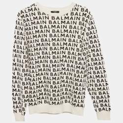Balmain Kids White All-over Logo Cotton Sweatshirt 14 Yrs 