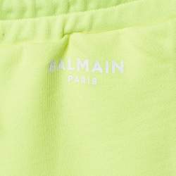 Balmain Neon Yellow Cotton Bermuda Shorts 14A Yrs