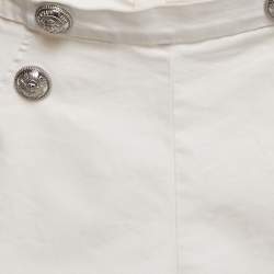 Balmain White Denim Button Detail Shorts 12 Yrs