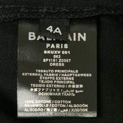 Pre Owned Balmain Kids Black Logo Sequin Cotton T-Shirt 4 Yrs