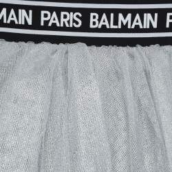 Balmain Metallic Silver Tulle Tiered Skirt (10 Yrs)