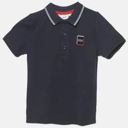 Pre Owned Boss By Hugo Boss Kids Navy Blue Cotton Pique Polo T-Shirt 3 Yrs