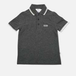 Pre Owned Boss By Hugo Boss Kids Grey Cotton Polo T-Shirt 5 Yrs