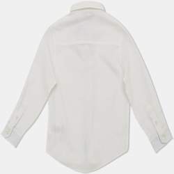 Pre Owned Boss By Hugo Kids White Logo Embroidered Cotton Shirt 4Yrs  