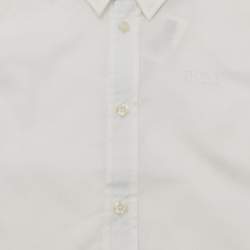 Pre Owned Boss By Hugo Kids White Logo Embroidered Cotton Shirt 4Yrs  
