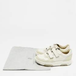 Pre Owned Brunello Cucinelli Size 30 Cream/Grey Suede and Leather Low Top Sneakers