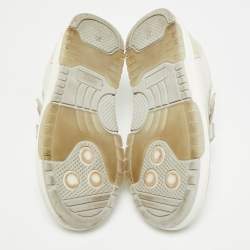 Pre Owned Brunello Cucinelli Size 30 Cream/Grey Suede and Leather Low Top Sneakers