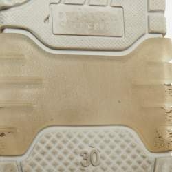 Pre Owned Brunello Cucinelli Size 30 Cream/Grey Suede and Leather Low Top Sneakers