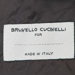 Brunello Cucinelli Grey Fur Trim Wool Down Jacket 10 Yrs