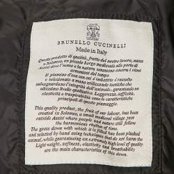 Brunello Cucinelli Grey Fur Trim Wool Down Jacket 10 Yrs