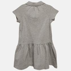 Pre Owned Burberry Children Grey Melange Cotton Pique Pleated Polo Dress 4 Yrs 