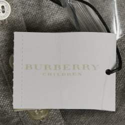 Pre Owned Burberry Children Grey Melange Cotton Pique Pleated Polo Dress 4 Yrs 