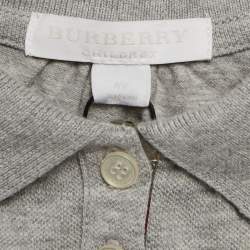 Pre Owned Burberry Children Grey Melange Cotton Pique Pleated Polo Dress 4 Yrs 