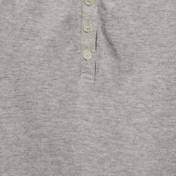 Pre Owned Burberry Children Grey Melange Cotton Pique Pleated Polo Dress 4 Yrs 
