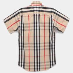 مملوكة مسبقًا Burberry Beige Check Cotton Button Front Shirt Shirt 14Y