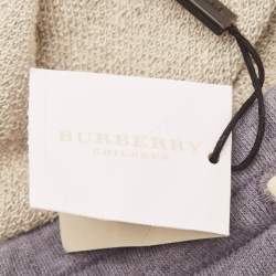 Pre Owned Burberry Kids Grey Printed Cotton Knit Shorts 8 Yrs