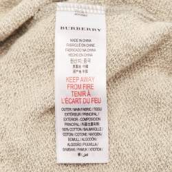Pre Owned Burberry Kids Grey Printed Cotton Knit Shorts 8 Yrs