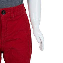 Burberry Children Red Corduroy Trousers 6 Yrs