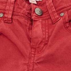 Pre Owned Burberry Children  White / Maroon Cotton T-Shirt & Denim Set 5 Yrs 